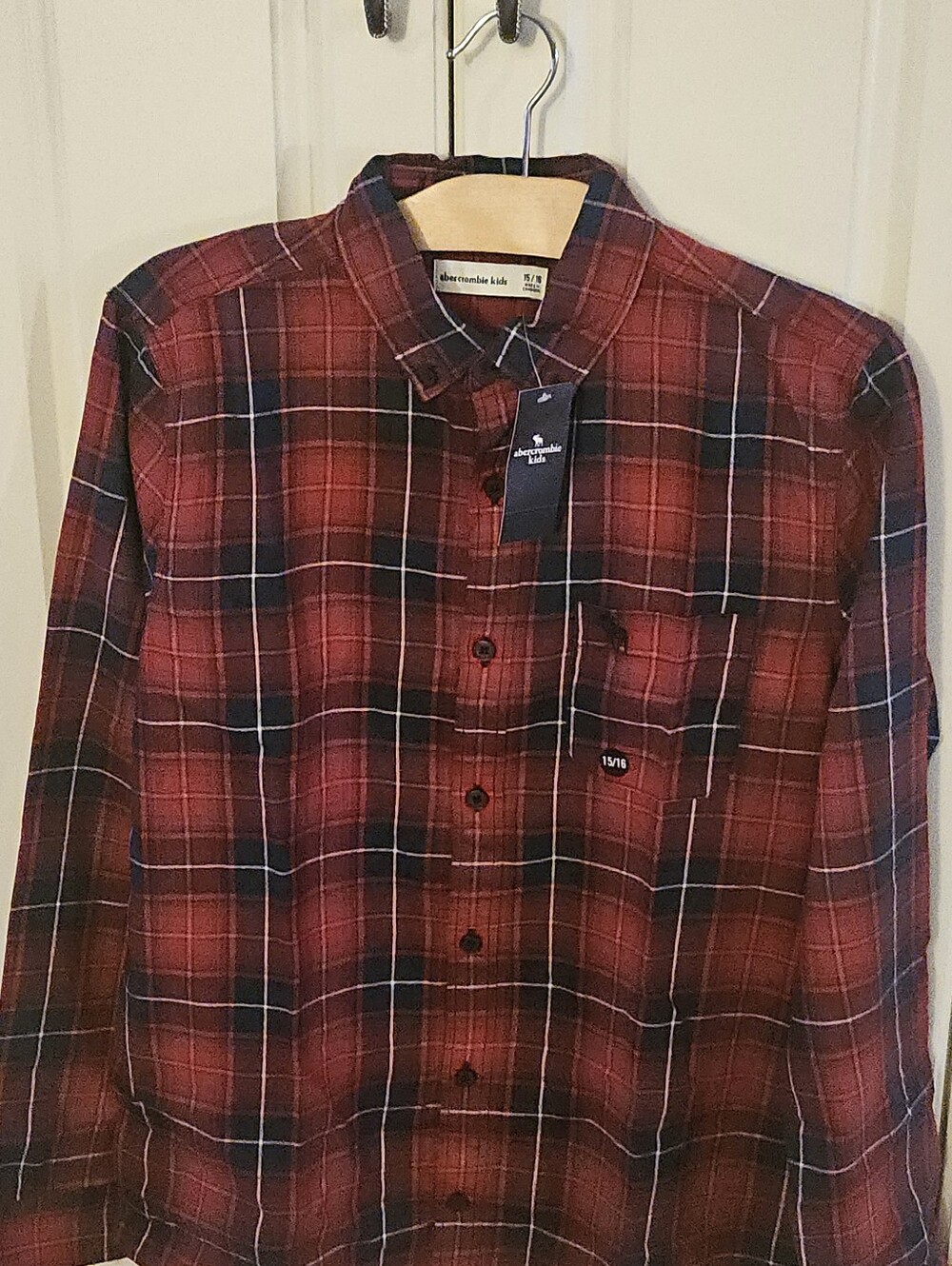 Abercrombie Kids Red Plaid Button-Up Shirt